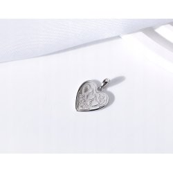 Zawieszka serce ptak kwiaty wisiorek srebro próba 925
