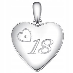 Zawieszka serce 18 lat wisiorek srebro próba 925