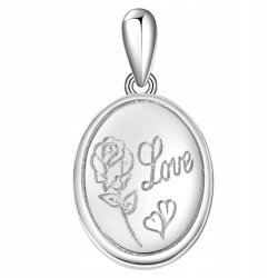 Zawieszka medalik róża miłość wisiorek srebro próba 925