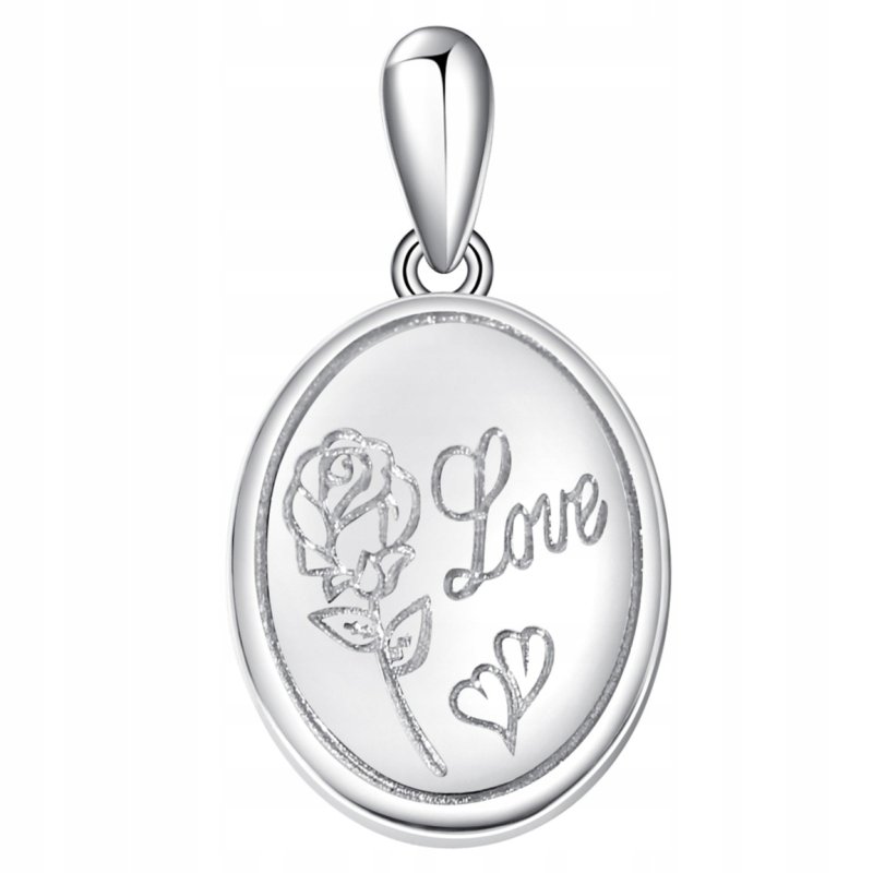 Zawieszka medalik róża miłość wisiorek srebro próba 925