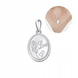 Zawieszka medalik róża miłość wisiorek srebro próba 925