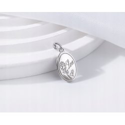 Zawieszka medalik róża miłość wisiorek srebro próba 925