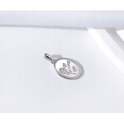 Zawieszka medalik róża miłość wisiorek srebro próba 925