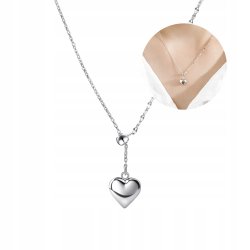 Naszyjnik srebrny serce łańcuszek zawieszka srebro próba 925