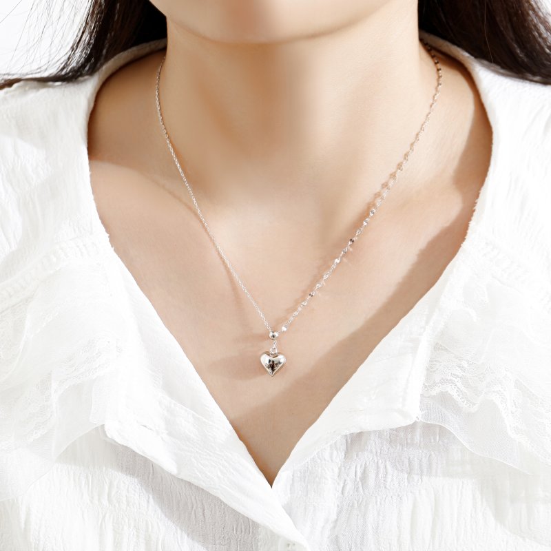 Naszyjnik srebrny serce łańcuszek zawieszka srebro próba 925