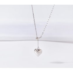 Naszyjnik srebrny serce łańcuszek zawieszka srebro próba 925