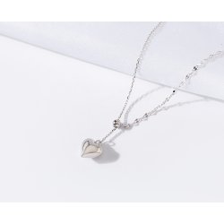 Naszyjnik srebrny serce łańcuszek zawieszka srebro próba 925