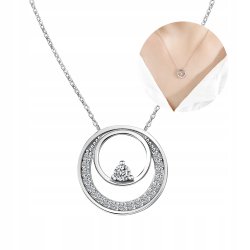 Naszyjnik srebrny łańcuszek celebrytka koła srebro próba 925