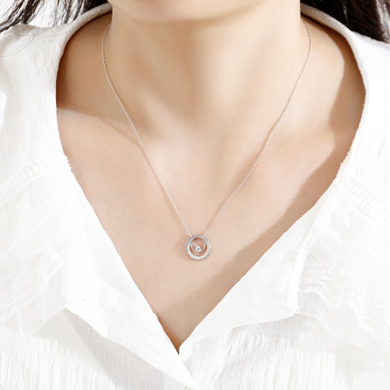 Naszyjnik srebrny łańcuszek celebrytka koła srebro próba 925