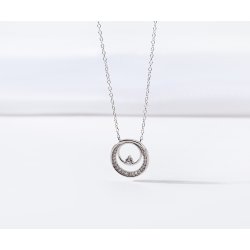 Naszyjnik srebrny łańcuszek celebrytka koła srebro próba 925