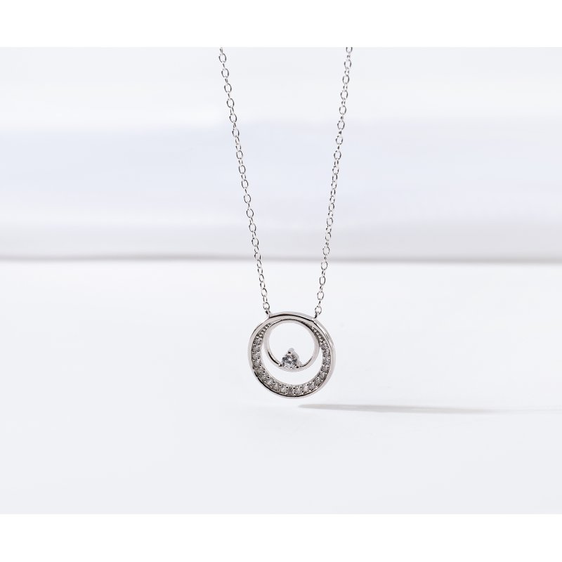 Naszyjnik srebrny łańcuszek celebrytka koła srebro próba 925