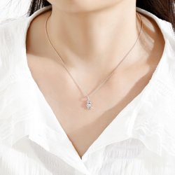 Naszyjnik srebrny łańcuszek miś serce cyrkonia srebro próba 925