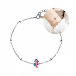 Bransoletka srebrna dla dziewczynki celebrytka konik morski srebro próba 925