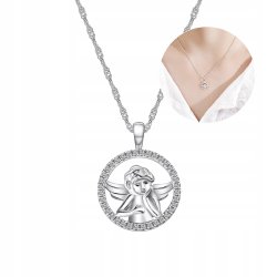 Naszyjnik srebrny łańcuszek z zawieszką anioł srebro próba 925