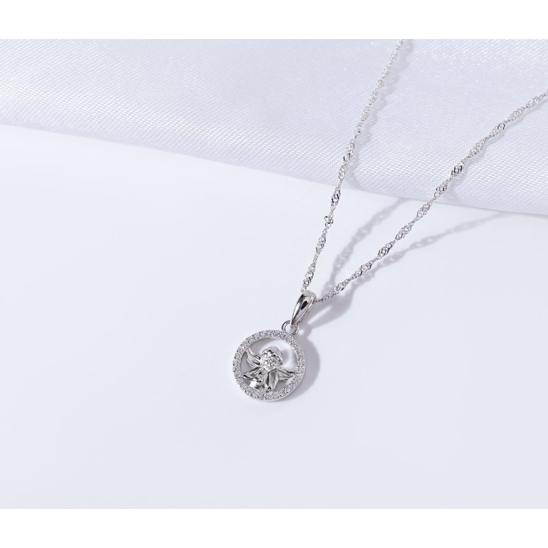 Naszyjnik srebrny łańcuszek z zawieszką anioł srebro próba 925