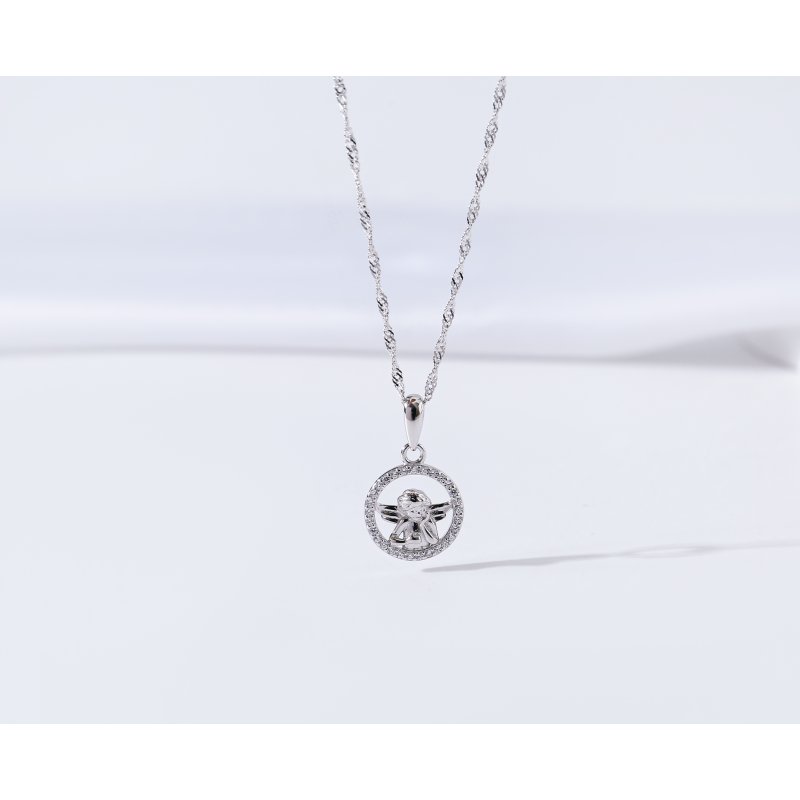 Naszyjnik srebrny łańcuszek z zawieszką anioł srebro próba 925