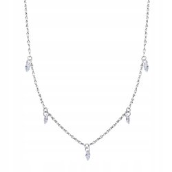 Naszyjnik łańcuszek kryształki celebrytka srebro próba 925