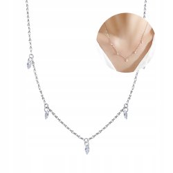 Naszyjnik łańcuszek kryształki celebrytka srebro próba 925