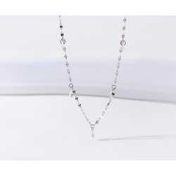 Naszyjnik łańcuszek kryształki celebrytka srebro próba 925