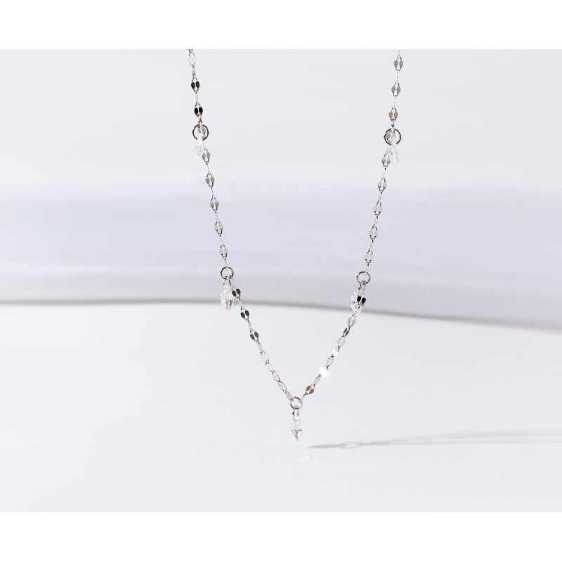 Naszyjnik łańcuszek kryształki celebrytka srebro próba 925