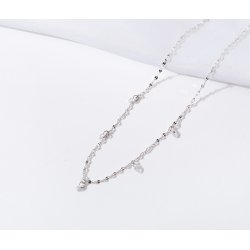 Naszyjnik łańcuszek kryształki celebrytka srebro próba 925