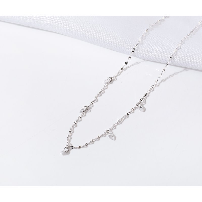 Naszyjnik łańcuszek kryształki celebrytka srebro próba 925