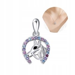 Zawieszka srebrna koń konik cyrkonie srebro próba 925