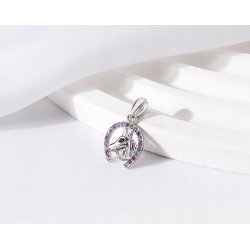 Zawieszka srebrna koń konik cyrkonie srebro próba 925