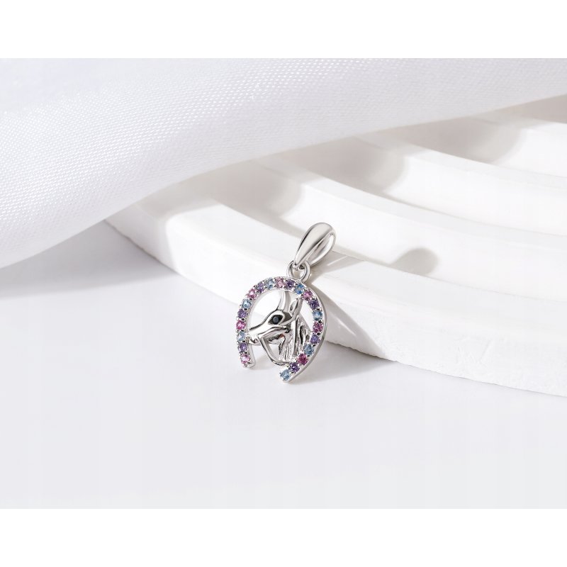 Zawieszka srebrna koń konik cyrkonie srebro próba 925