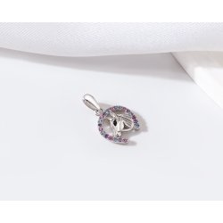 Zawieszka srebrna koń konik cyrkonie srebro próba 925