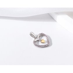Zawieszka serce cyrkonia złocone serduszko srebro próba 925