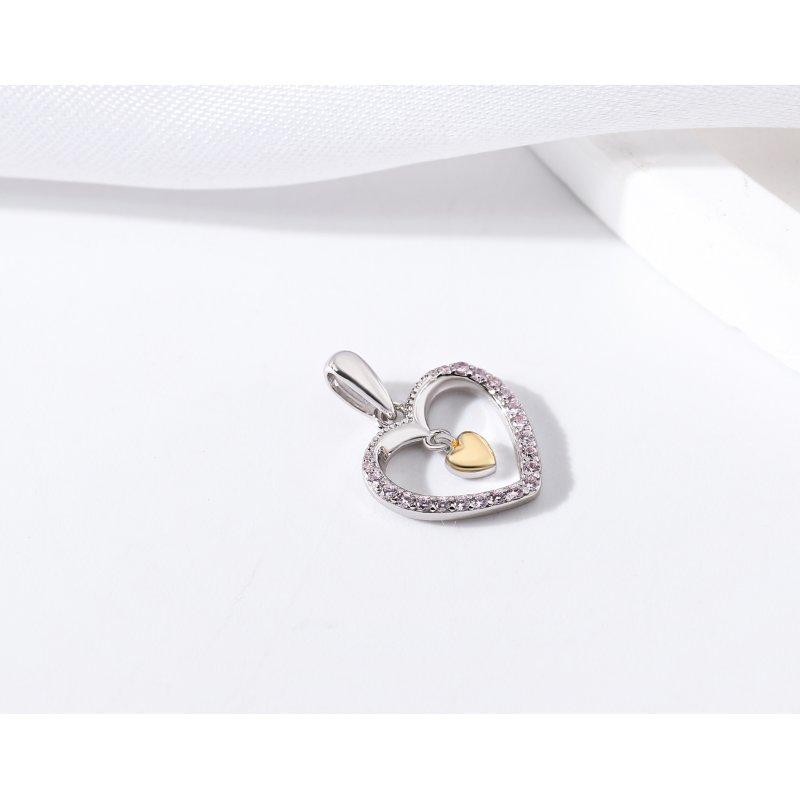 Zawieszka serce cyrkonia złocone serduszko srebro próba 925