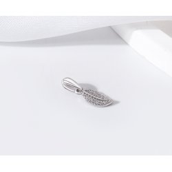 Zawieszka srebrna liść listek cyrkonie srebro próba 925