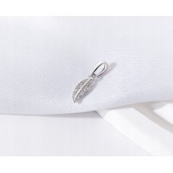 Zawieszka srebrna liść listek cyrkonie srebro próba 925