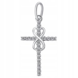 Zawieszka krzyż nieskończoność cyrkonia srebro próba 925