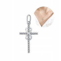 Zawieszka krzyż nieskończoność cyrkonia srebro próba 925