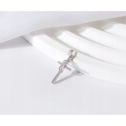 Zawieszka krzyż nieskończoność cyrkonia srebro próba 925