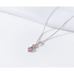 Naszyjnik srebrny łańcuszek królik serce cyrkonia srebro próba 925