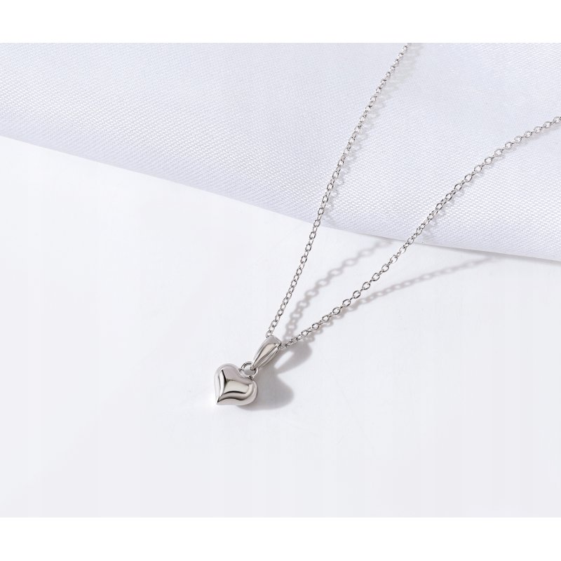 Naszyjnik srebrny serce łańcuszek zawieszka srebro próba 925