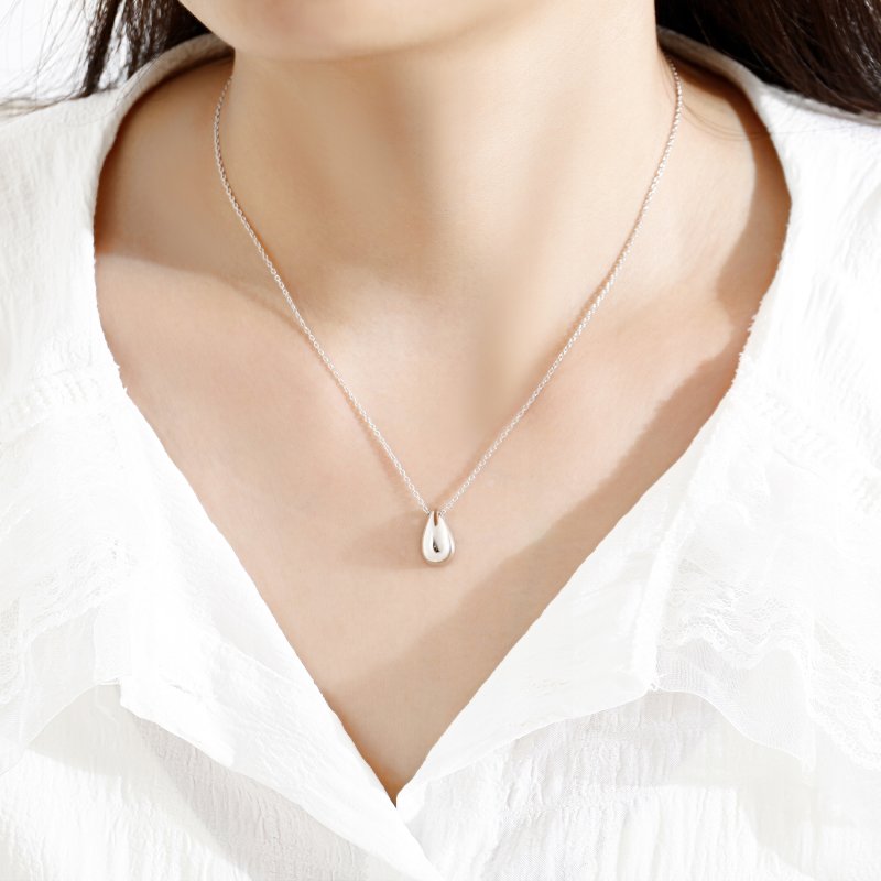 Naszyjnik srebrny łezka kropla łańcuszek zawieszka srebro próba 925