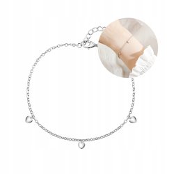 Bransoletka srebrna damska celebrytka serca srebro próba 925