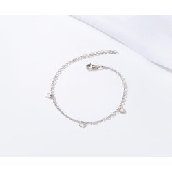 Bransoletka srebrna damska celebrytka serca srebro próba 925