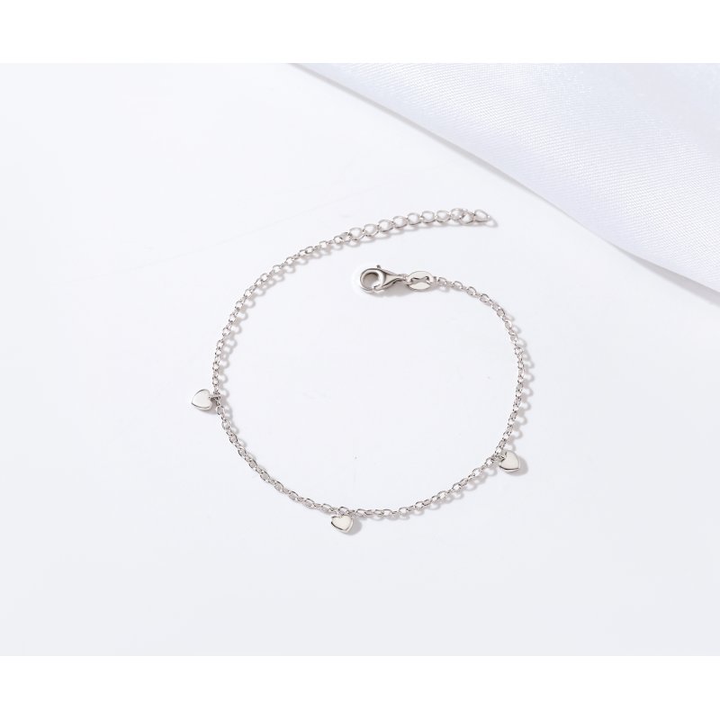 Bransoletka srebrna damska celebrytka serca srebro próba 925