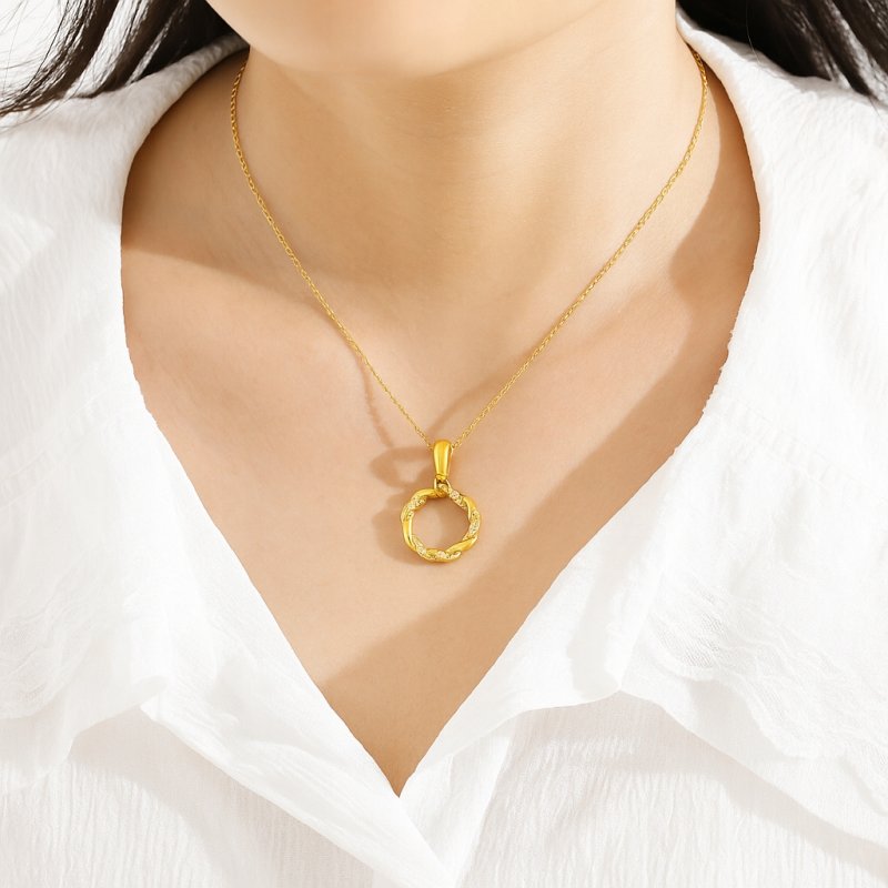 Zawieszka koło splot cyrkonia srebro złocone próba 925