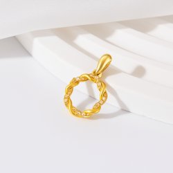 Zawieszka koło splot cyrkonia srebro złocone próba 925