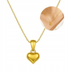Naszyjnik srebrny serce łańcuszek zawieszka srebro złocone próba 925