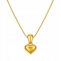 Naszyjnik srebrny serce łańcuszek zawieszka srebro złocone próba 925