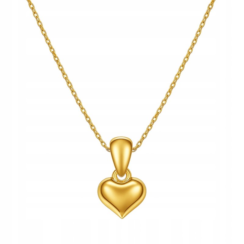 Naszyjnik srebrny serce łańcuszek zawieszka srebro złocone próba 925