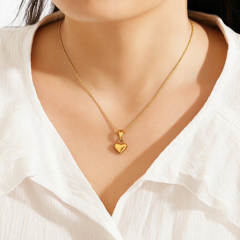 Naszyjnik srebrny serce łańcuszek zawieszka srebro złocone próba 925