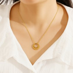 Naszyjnik łańcuszek z zawieszką koła cyrkonia srebro pozłacane próba 925